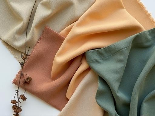Fabric swatches dyed with beautiful, earthy tones from natural sources.